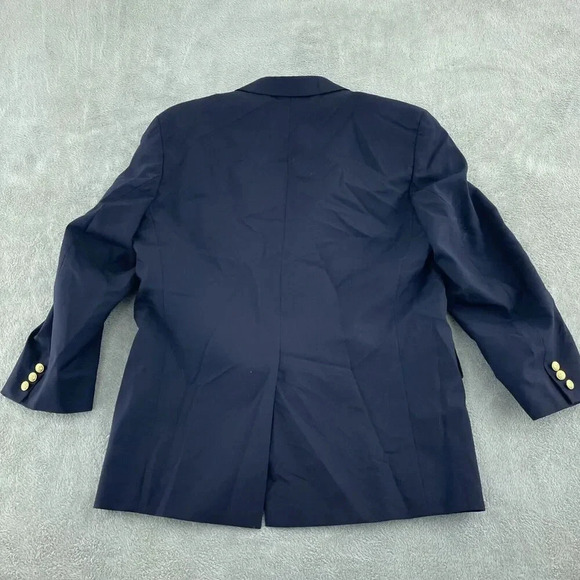 Chaps Ralph Lauren Mens Navy Blazer Jacket Pure New Wool Size 42 Regular 4458 - Picture 2 of 10